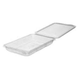 Lonche. (pet 400 cc.) Oval. c/tapa 232x145x28 mm.  (pq. 50 recip.)