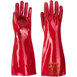 Guante grueso PVC T. 9 -9 1/2 rojo (par)