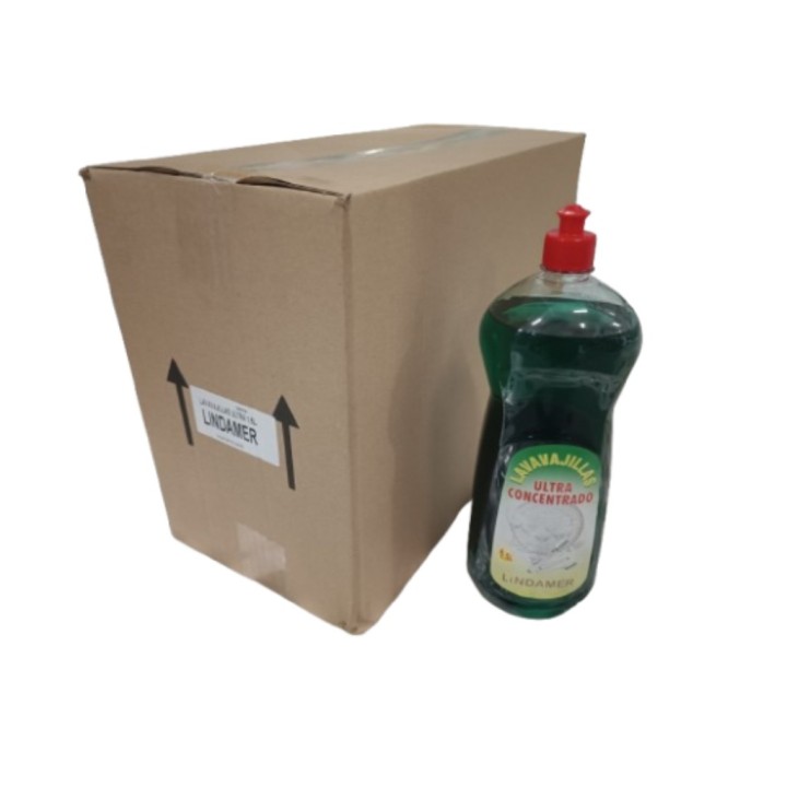 Lavavajillas manual ultraconcentrado Lin-Eco (Lindamer) verde (cj. 10 bt. 1,5 l.)
