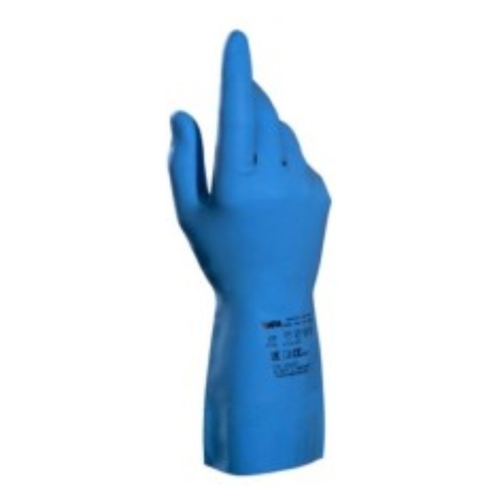 Guantes flocado ultrafood (ultranitril) 475 mapa nitrilo  t. 8 azul (1 par.)