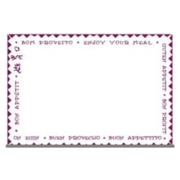 Mantel Bon Profit 30x40 cm.  blanco cenefa burdeos (cj. 1000 mant.)
