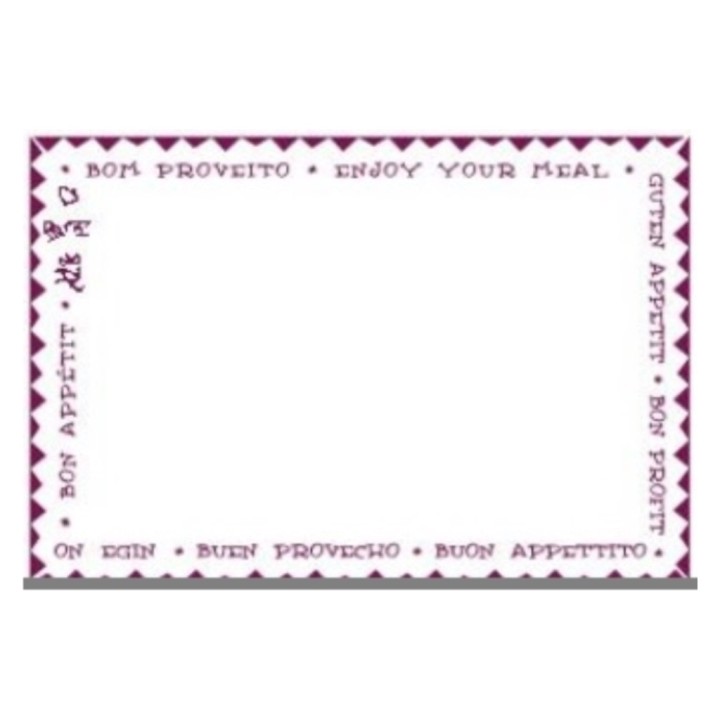 Mantel Bon Profit 30x40 cm.  blanco cenefa burdeos (cj. 1000 mant.)