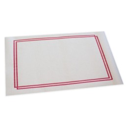 Mantel tokyo papel 30x40 cm.  blanco cenefa roja (cj. 500 un.)