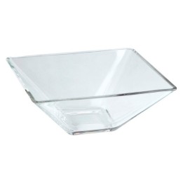 Bol cuadrado 21 cm. transparente (pq. 6 un.)