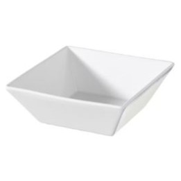 Plato cuadrado hondo 17x17 cm. blanco (pq. 25 un.)