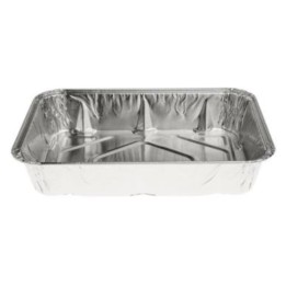 Bandeja 6 Piezas 650 ml. aluminio 187x137x33 mm.  (pq. 100 recip.)
