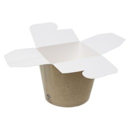 Envase multifood kraft 750 ml. (Blanco Dentro) (pq. 50 un.)