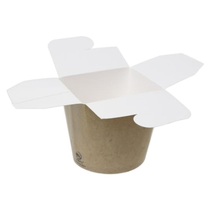 Envase multifood kraft 750 ml. (Blanco Dentro) (pq. 50 un.)