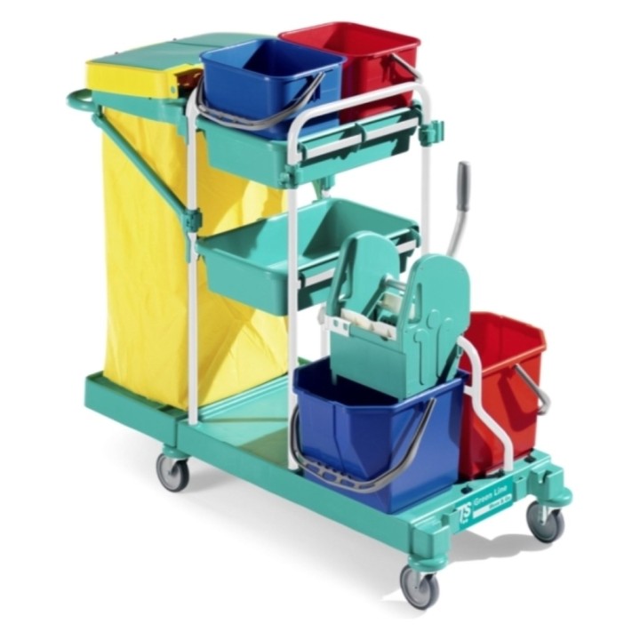 Carro 150 (TTS) base+estantes+2cubos 15l+ 2 cubos 12l verde (1 un.)