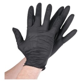 Guantes nitrilo "sensitive"  t/l 3,5 g. negro (pq. 100 un.)