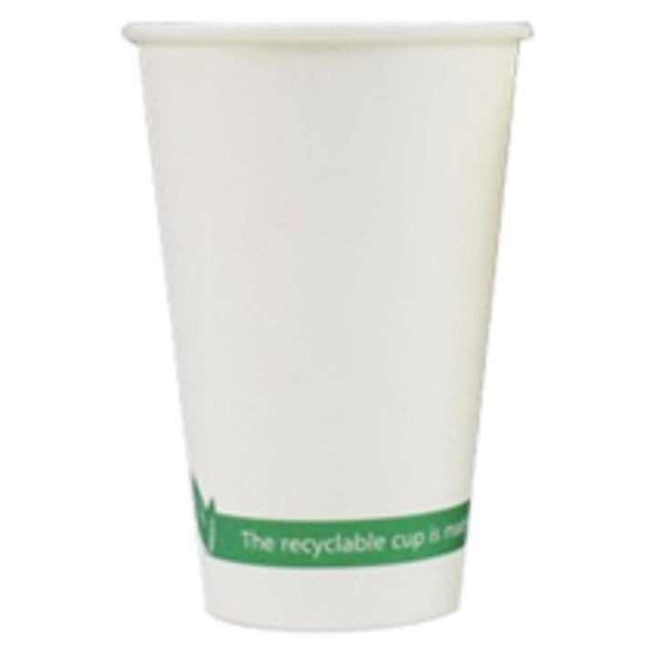 Vaso Dispensador Vending Linea Verde cartón 220 ml.  blanco (pq. 50 un.)