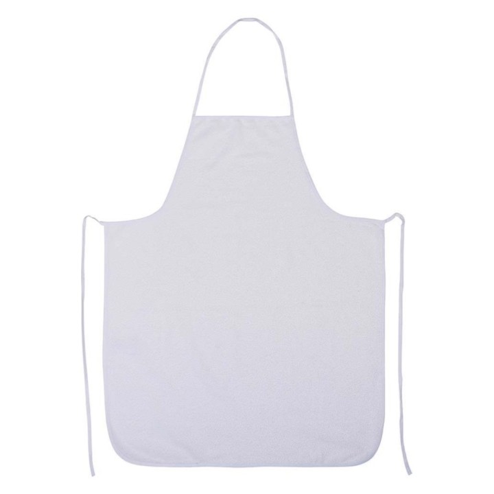 Delantal c/peto rizo/pvc 90x75 cm.  blanco (1 un.)