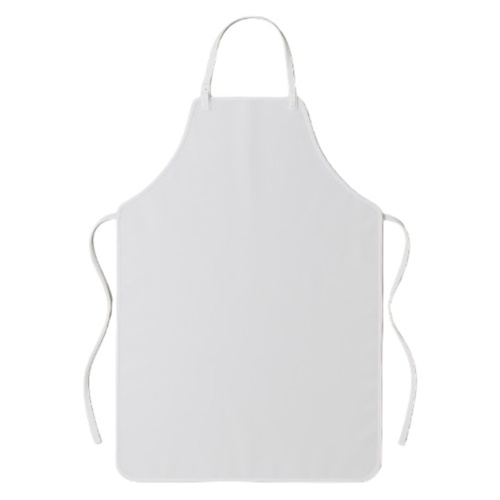 Delantal c/peto y ojetes cotopoly-fino 80x90 cm.  blanco (1 un.)