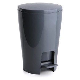 Cubo baño redondo Diabolo (Tatay) 5 l. gris/negro