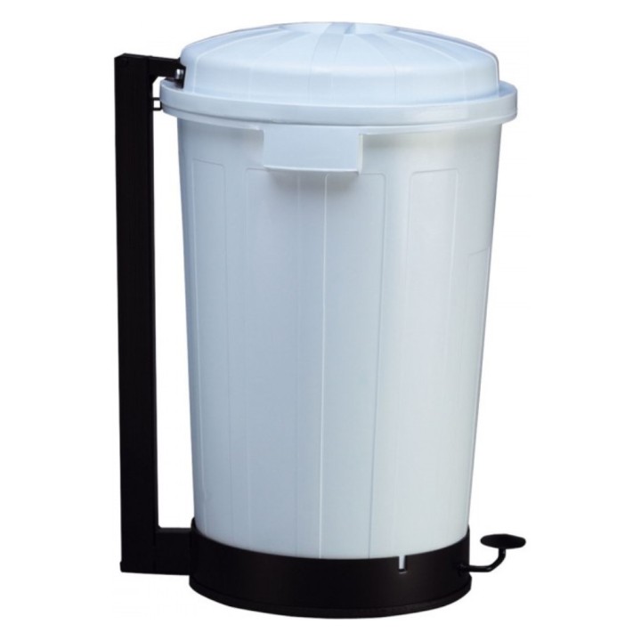 Cubo basura c/bastidor metálico Goliat 95 l. blanco