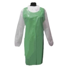 Delantal polietileno 76x122 cm.  0,02 mm. verde (pq. 100 un.)