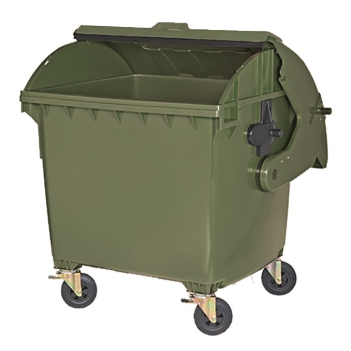 Contenedor tapa curva y doble cuerpo 1100 l. verde