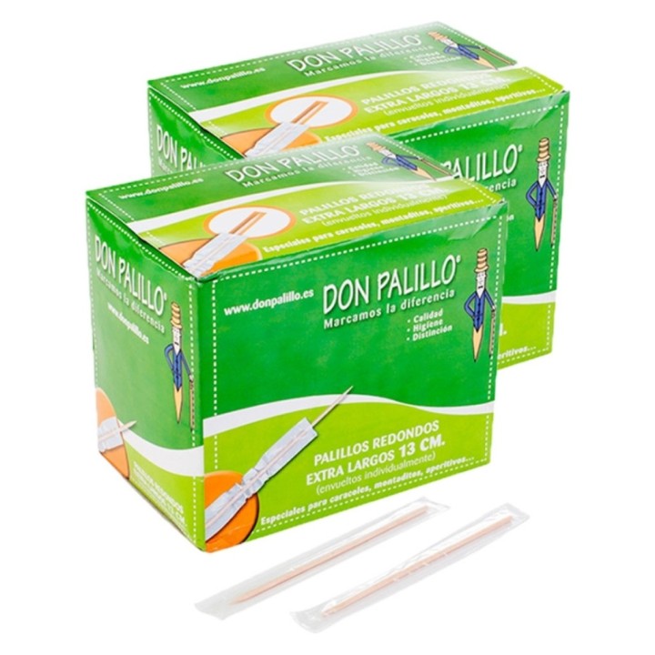 Palillos Caracol don palillo 13 cm.  (pq. 2 pq. 500 un.)