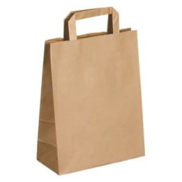 Bolsa Asa Plana kraft 26+14x32 cm.  80 g. (cj. 5 pq. 50 un.)