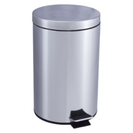 Papelera Inox Pedal Grande C/Cubo Interior inox 40x25 cm. 12 l.  (1 un.)