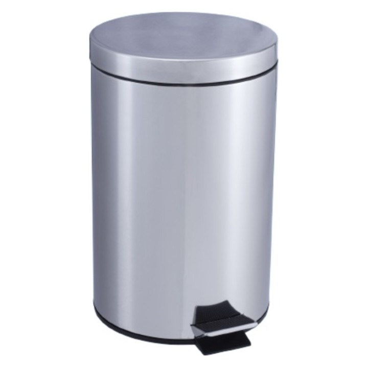 Papelera Inox Pedal Grande C/Cubo Interior inox 40x25 cm. 12 l.  (1 un.)