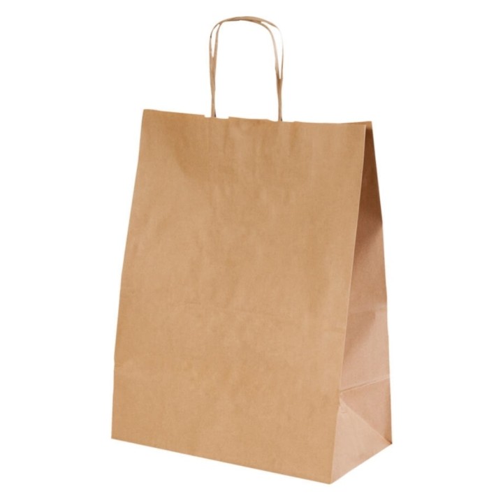 Bolsa c/asas kraft 32x43 cm. 90 g. (pq. 250 un.)