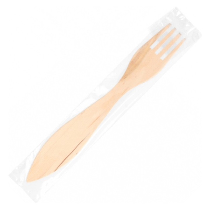 Tenedor para angulas celofán madera 15 cm. (pq. 100 un.)