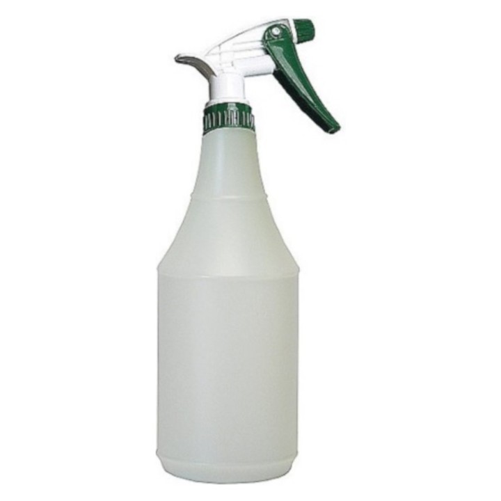 Pulverizador verde para espuma + botella plástico 1 l. translúcido