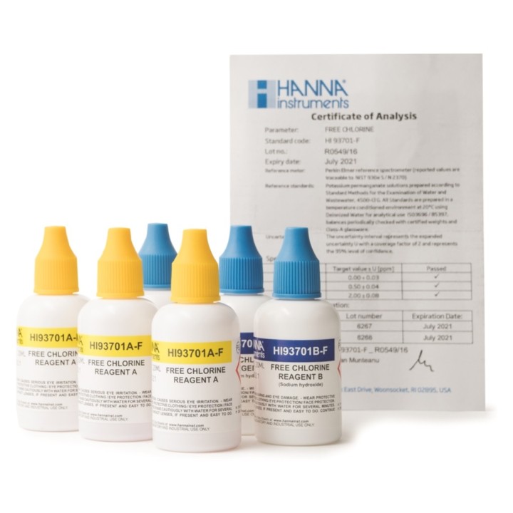 Reactivo líquido 300 cloro libre Hanna (cj. 6 bt. 20 ml.)