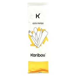 Pack Cubiertos (Tenedor + Cuchillo + Cuchara + Servilleta) compostable  (cj. 60 un.)