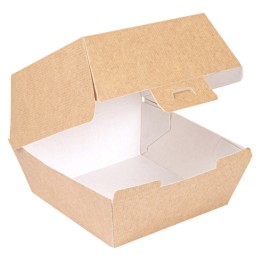 Caja hamburguesas carton natural 14,4x13,6x9,2 cm (cj. 500 un.)