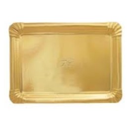 Bandeja (nº7) cartón 20x27 cm. oro (pq. 100 un.)