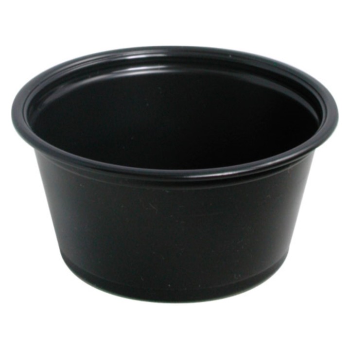 Tarrina pp 60 ml.  negro (cj. 2500 recip.)
