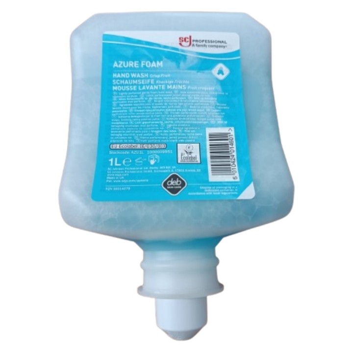Recambio jabon manos azure 1 l.  azul (cj. 6 bt. 1 l.)