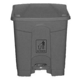 Cubo basura c/tapa y pedal plástico 68 l. gris