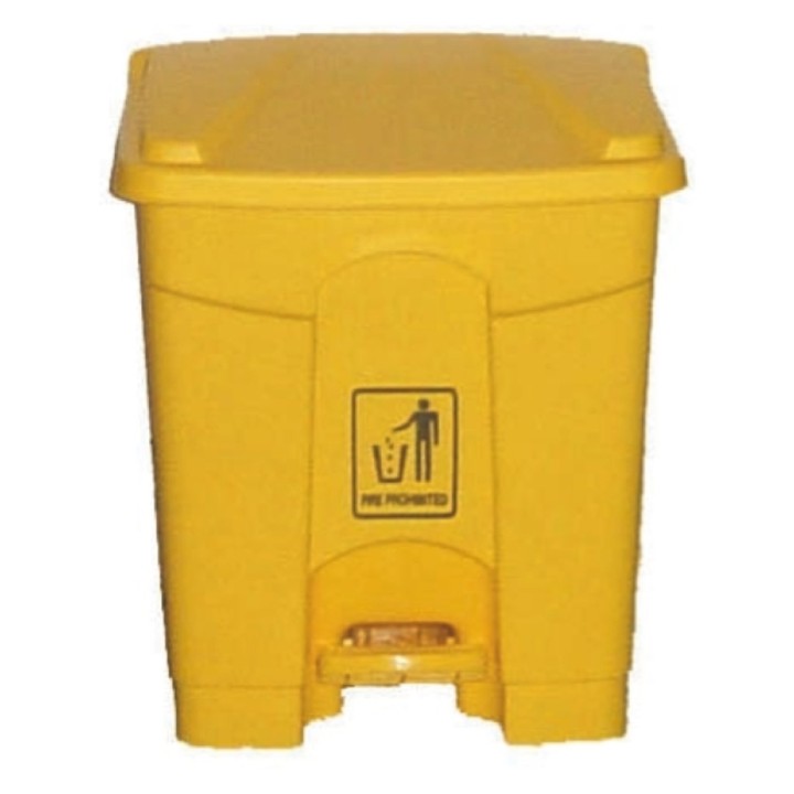 Cubo basura c/tapa y pedal plástico 68 l. amarillo