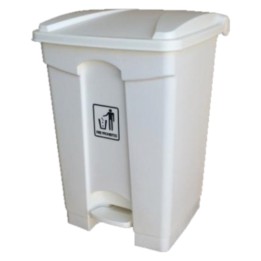 Cubo basura c/tapa y pedal plástico 45 l. blanco