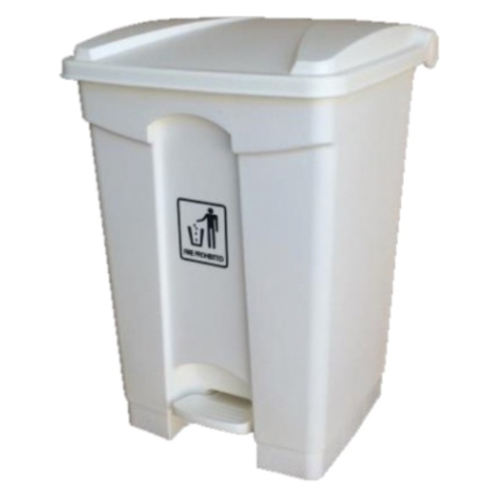 Cubo basura c/tapa y pedal plástico 45 l. blanco