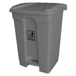 Cubo basura c/tapa y pedal plástico 45 l. gris