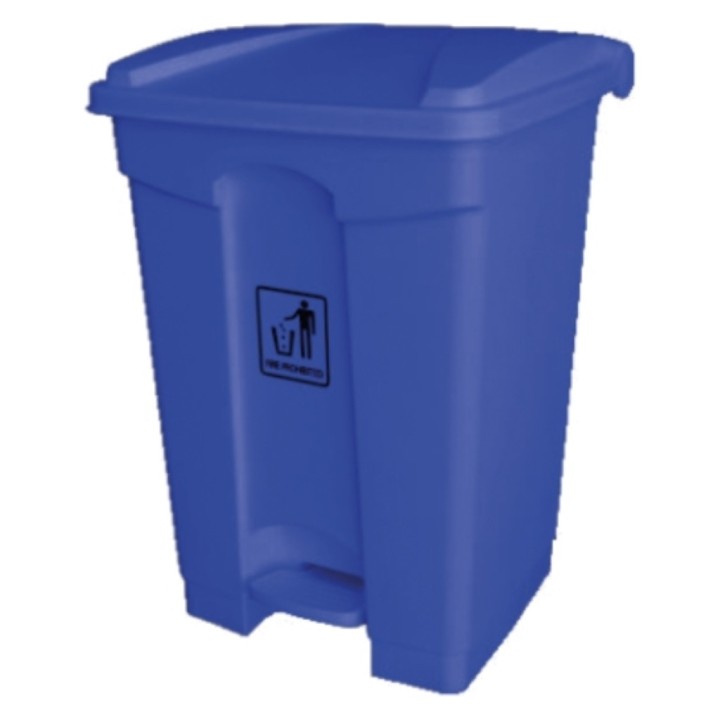 Cubo basura c/tapa y pedal plástico 45 l. azul