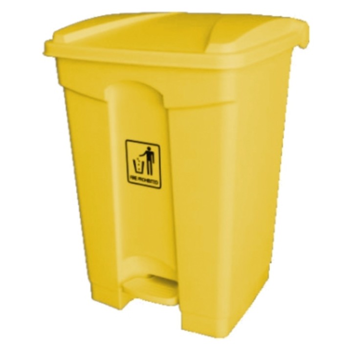 Cubo basura c/tapa y pedal plástico 45 l. amarillo
