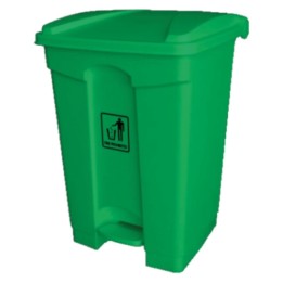 Cubo basura c/tapa y pedal plástico 45 l. verde