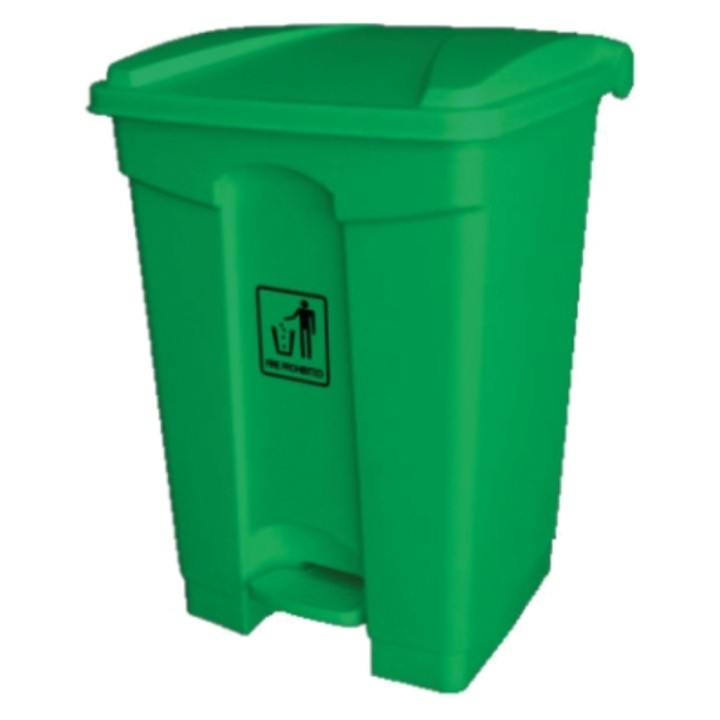 Cubo basura c/tapa y pedal plástico 45 l. verde