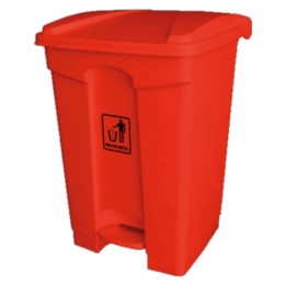 Cubo basura c/tapa y pedal plástico 45 l. rojo