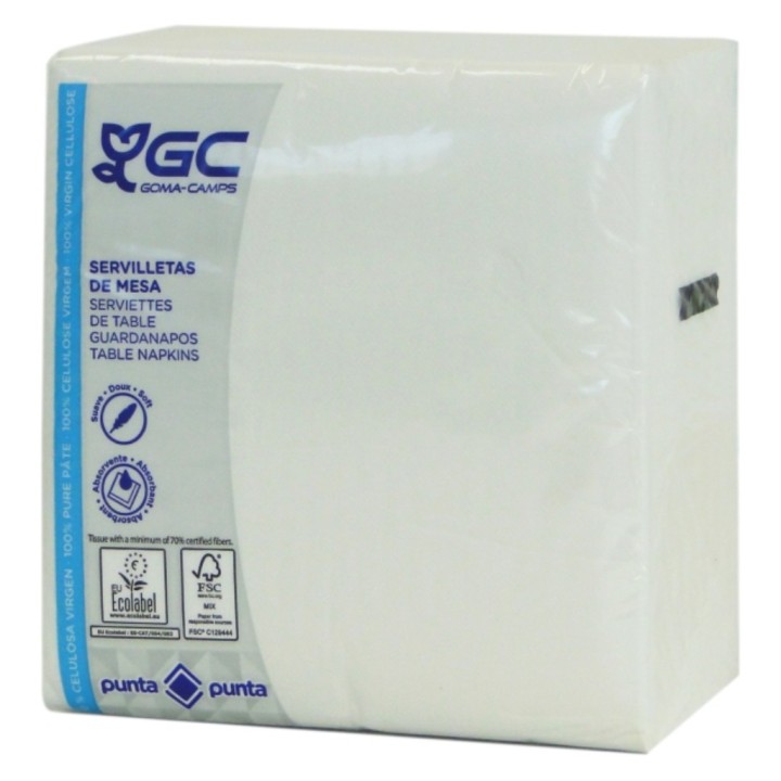 Servilleta p&p 40x40 cm.  2 h. blanco (cj. 2000 serv.)