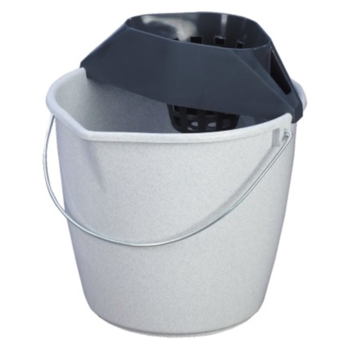 Cubo fregar redondo asa metálica c/escurridor 12 l.  granito (1 un.)