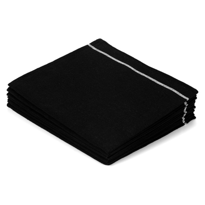 Paños extra cocina 55x55 cm.  negre (pq. 6 un.)