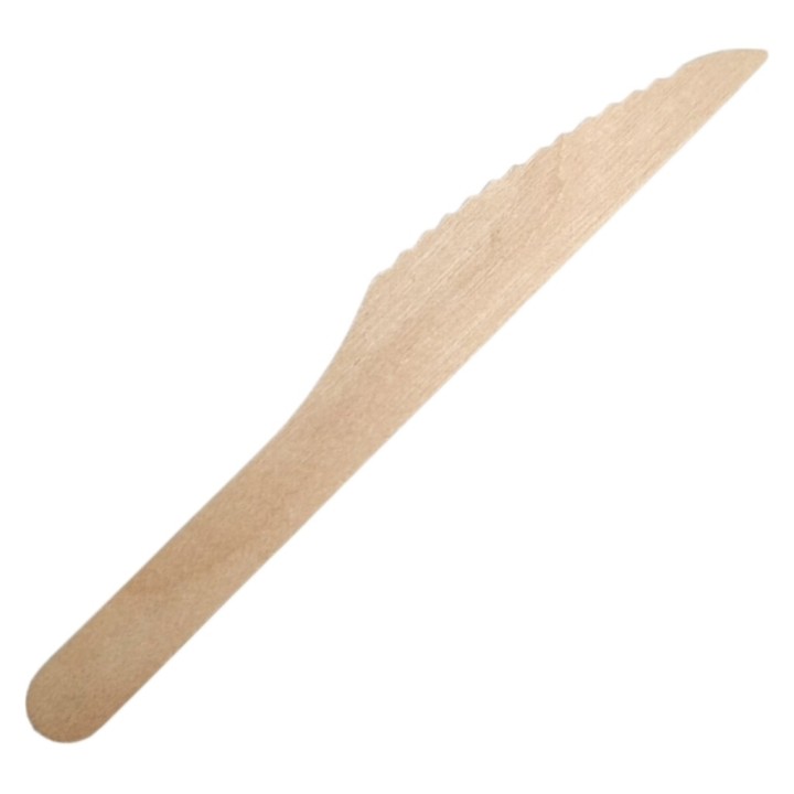 Cuchillos tacto agradable madera 16,5 cm.  (pq. 100 un.)