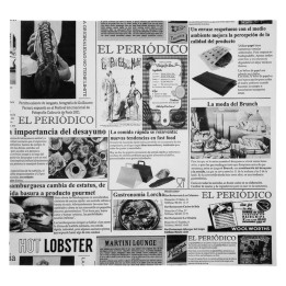 Papel envoltorio antigrasa periodico 28x31 cm.  (pq. 1000 un.)
