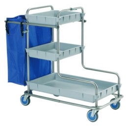 CARRO L INOX 3 BANDEJAS PP. 1 BOLSA 77L  122x56x106cn  1 U